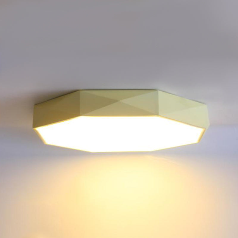 Modern Concise LED Flush Mount Iron Geometric Macaroon Ceiling Light with Acrylic Shade