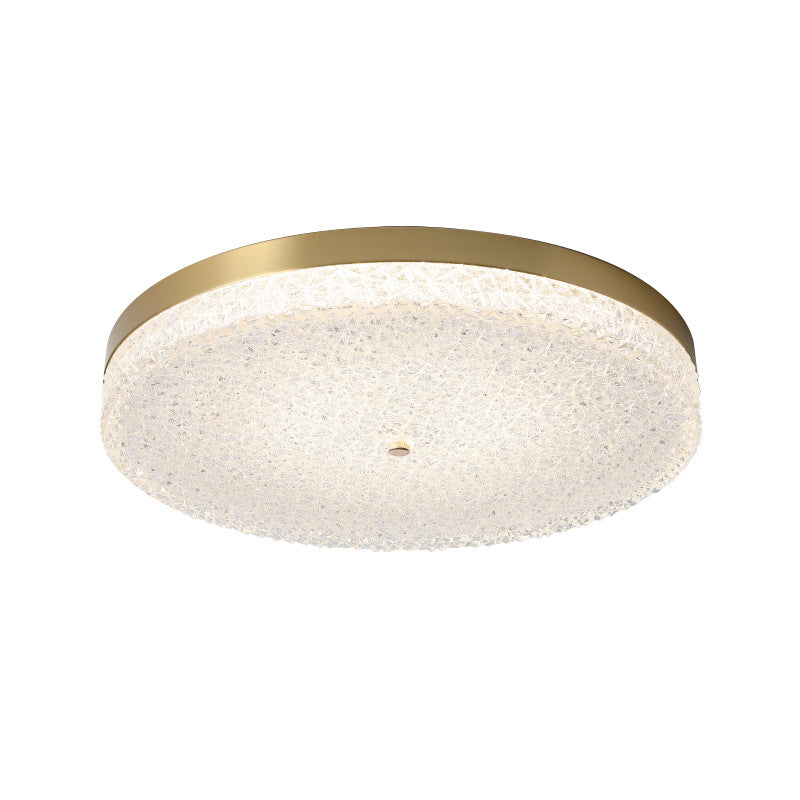Circular Shape LED Ceiling Lamp Modern Copper 1 Light Flush Mount for Balcony