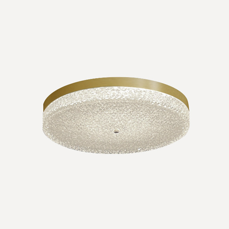 Circular Shape LED Ceiling Lamp Modern Copper 1 Light Flush Mount for Balcony