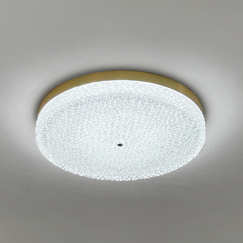 Circular Shape LED Ceiling Lamp Modern Copper 1 Light Flush Mount for Balcony