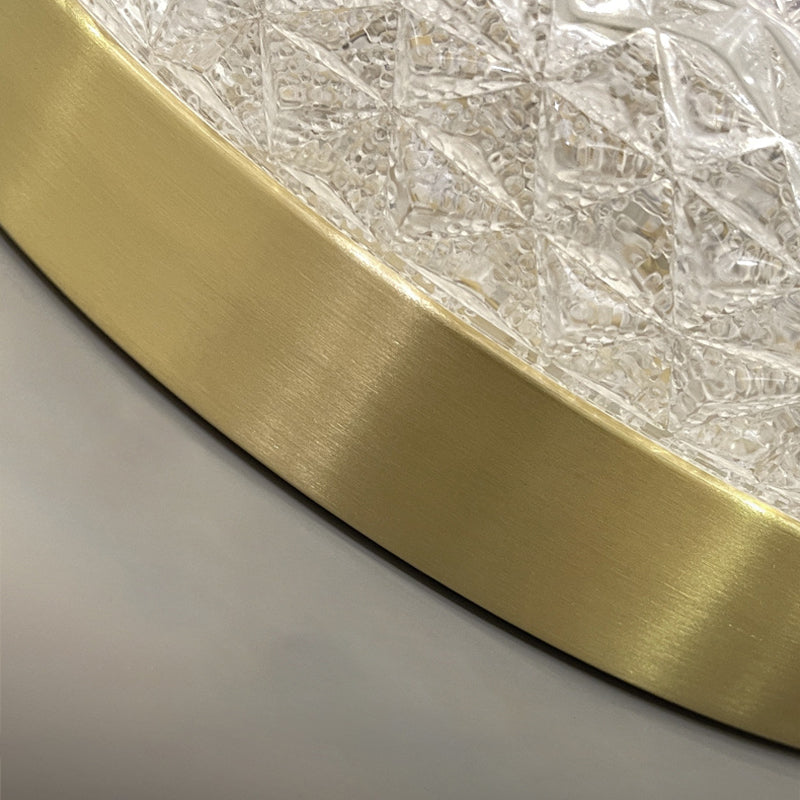 Circular Shape LED Ceiling Lamp Modern Copper 1 Light Flush Mount for Balcony