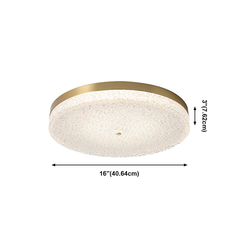 Circular Shape LED Ceiling Lamp Modern Copper 1 Light Flush Mount for Balcony