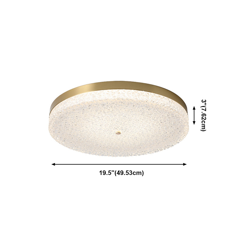 Circular Shape LED Ceiling Lamp Modern Copper 1 Light Flush Mount for Balcony