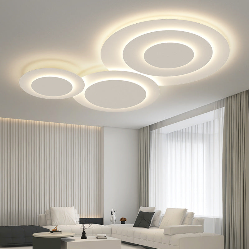 Plafonnier LED de forme circulaire acrylique moderne 3 lumières encastré pour chambre à coucher