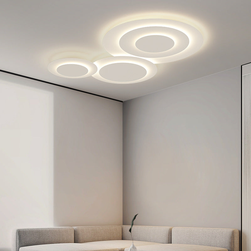 Plafonnier LED de forme circulaire acrylique moderne 3 lumières encastré pour chambre à coucher