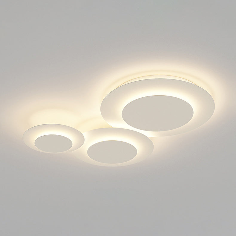 Plafonnier LED de forme circulaire acrylique moderne 3 lumières encastré pour chambre à coucher