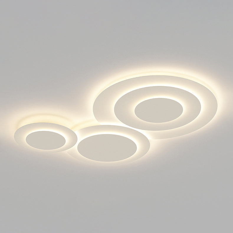 Plafonnier LED de forme circulaire acrylique moderne 3 lumières encastré pour chambre à coucher