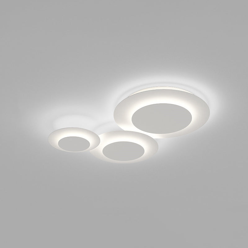 Plafonnier LED de forme circulaire acrylique moderne 3 lumières encastré pour chambre à coucher