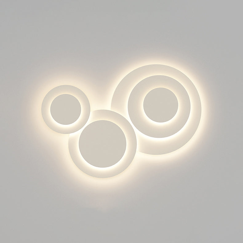 Plafonnier LED de forme circulaire acrylique moderne 3 lumières encastré pour chambre à coucher