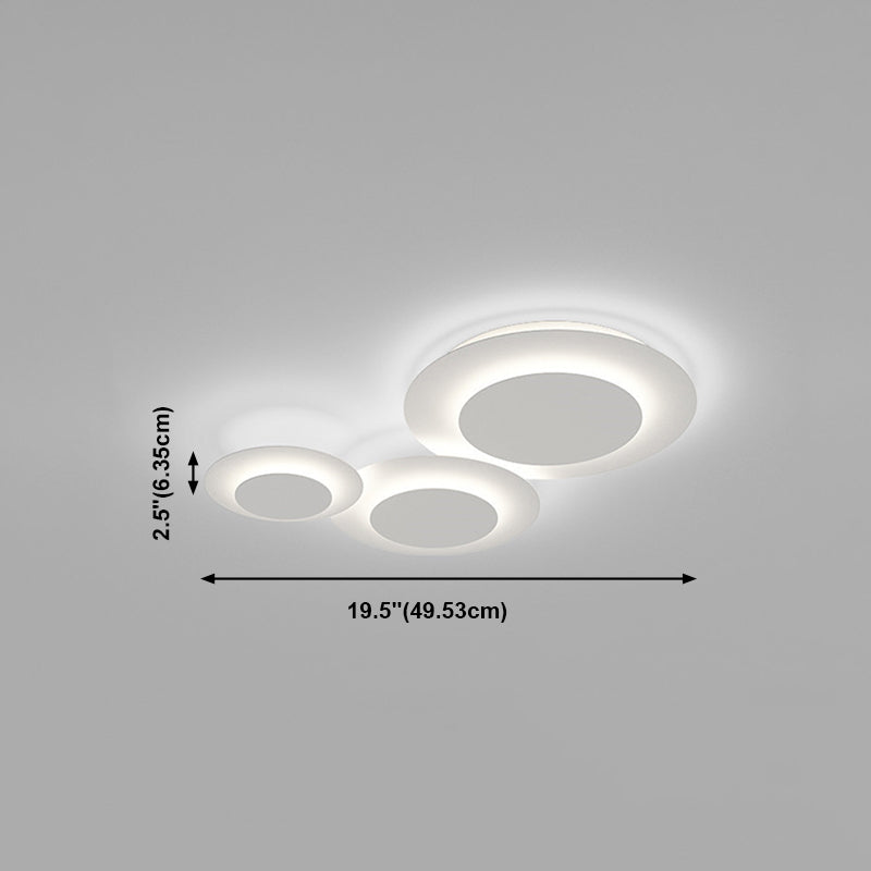 Plafonnier LED de forme circulaire acrylique moderne 3 lumières encastré pour chambre à coucher