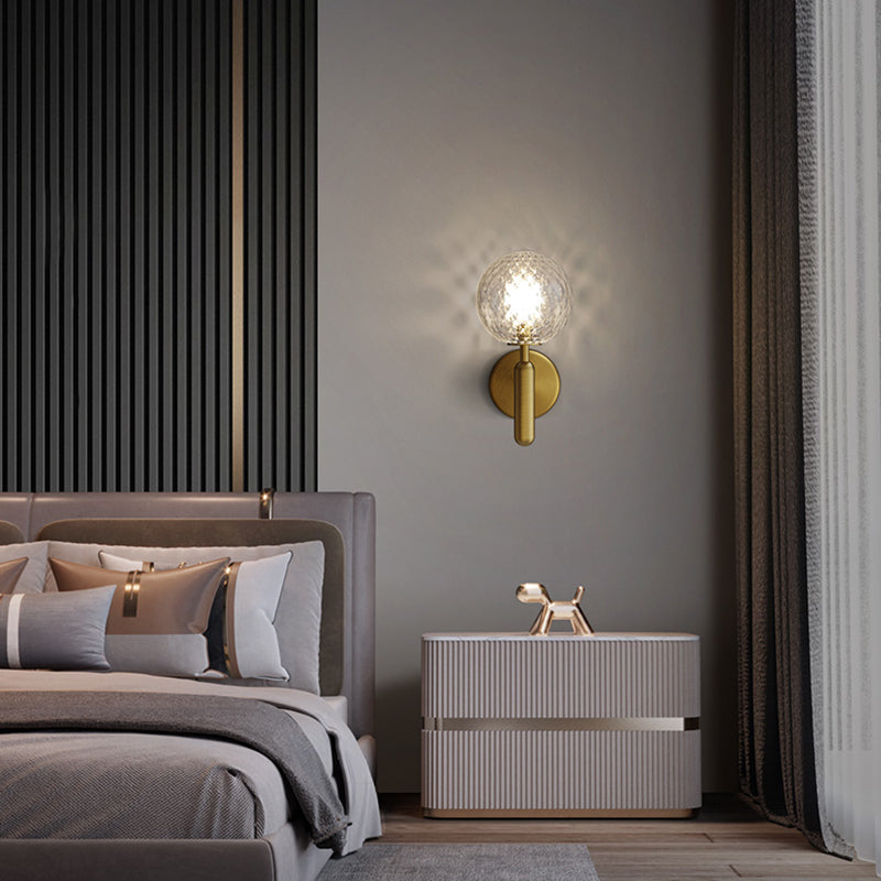 Modern Style Global Wall Sconce Lights Glass 1 Light Wall Mount Lighting for Bedroom
