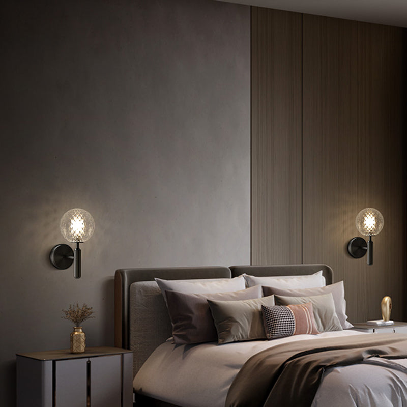 Modern Style Global Wall Sconce Lights Glass 1 Light Wall Mount Lighting for Bedroom