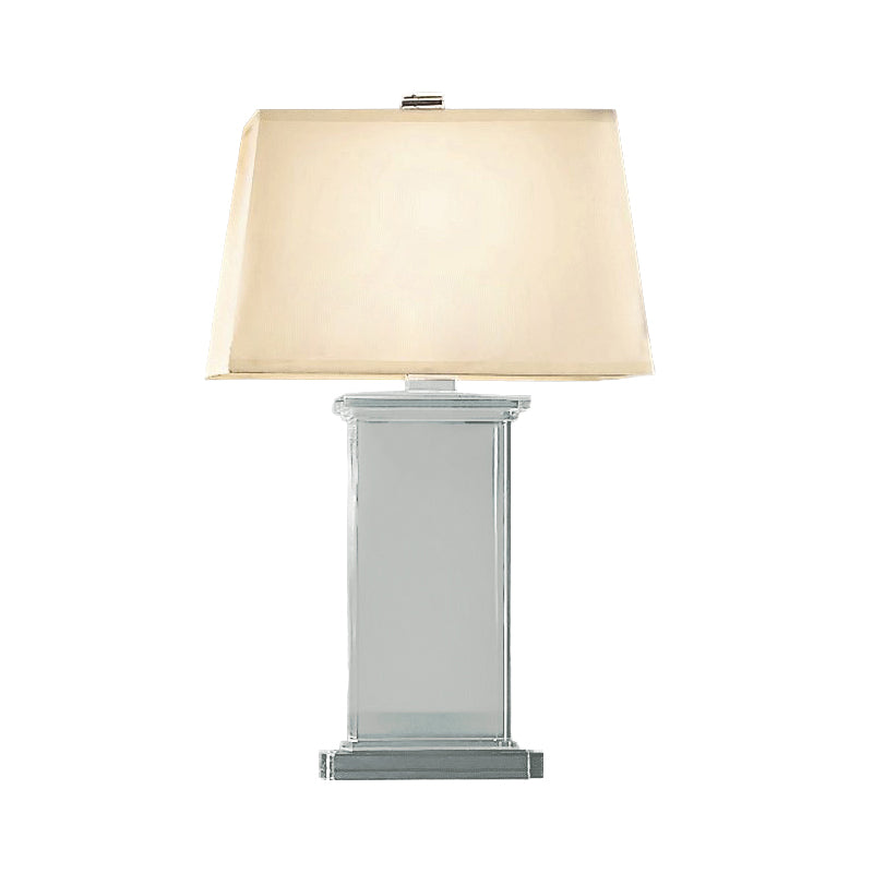 Compito rettangolare luce contemporanea cristallo chiaro 18 "/22" largo 1 lampada da scrivania bianca