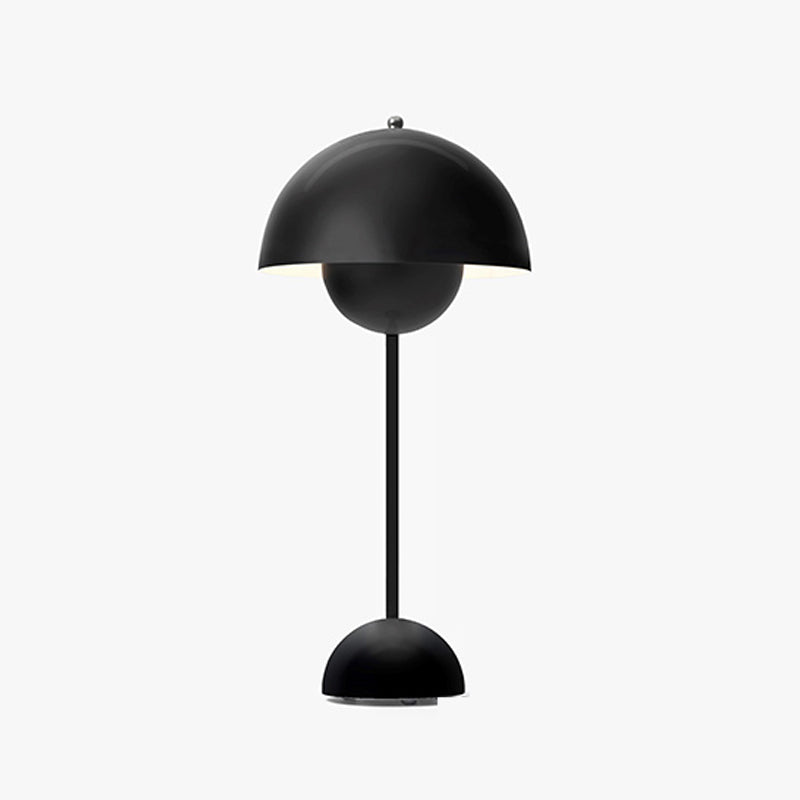 Lampada da tavolo a cupola a 1 luce Lampade da comodino contemporanee in metallo per camera da letto