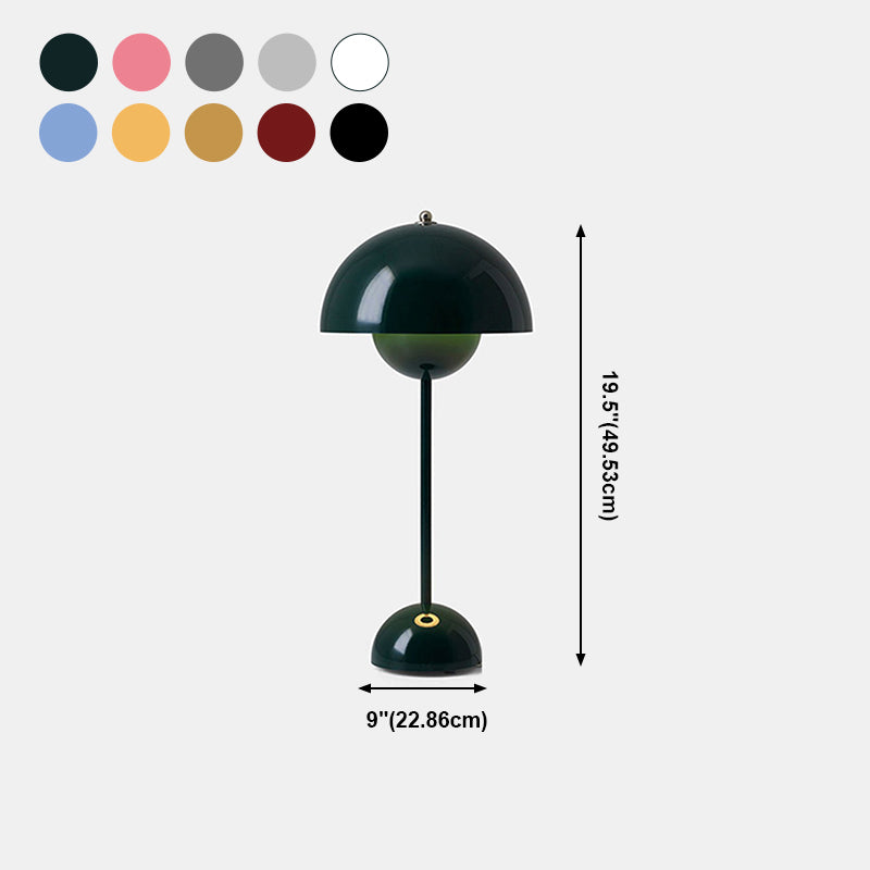 Lampada da tavolo a cupola a 1 luce Lampade da comodino contemporanee in metallo per camera da letto