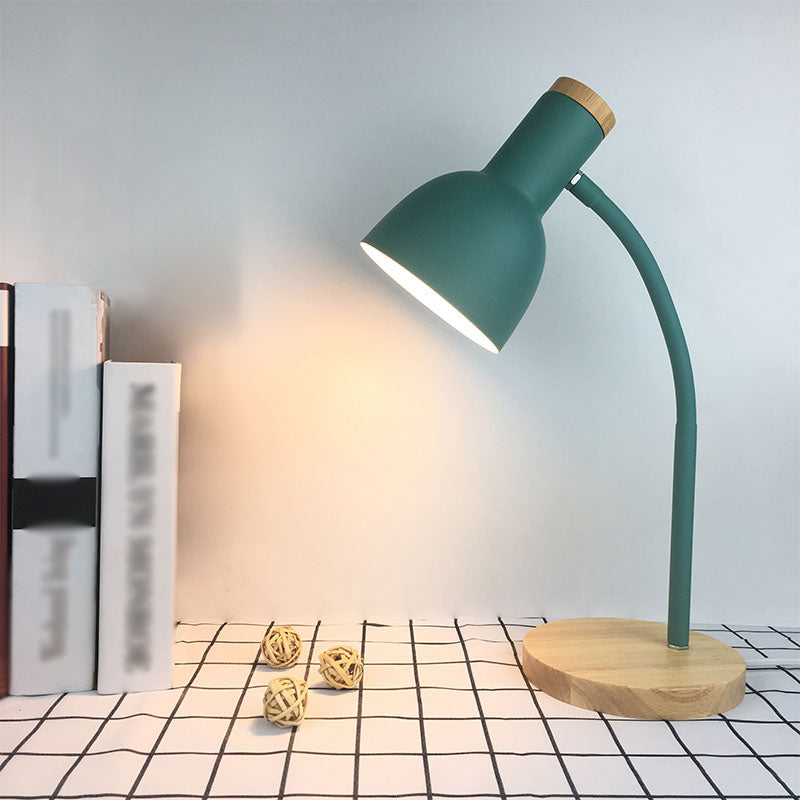 Modern Bell Shape Night Table Lamp Metal 1 Light Nightstand Lamp for Study