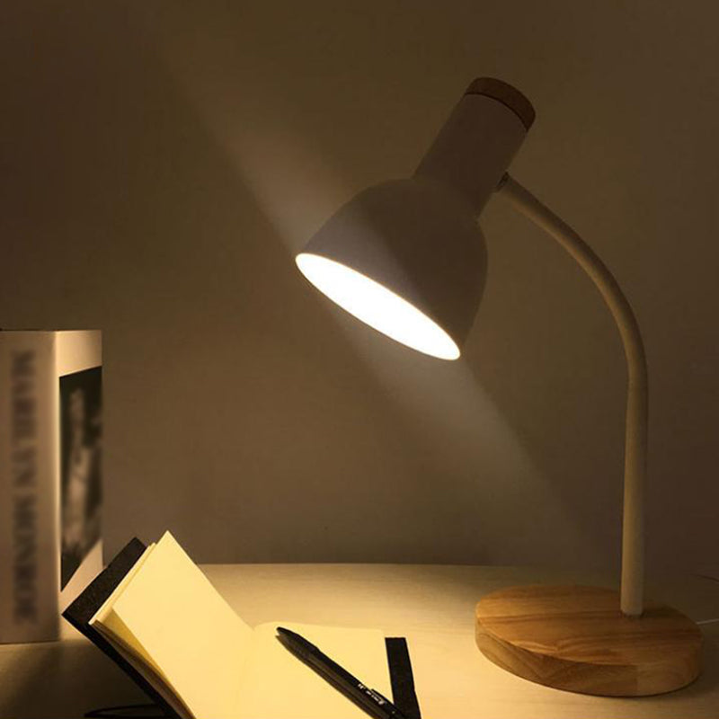 Modern Bell Shape Night Table Lamp Metal 1 Light Nightstand Lamp for Study