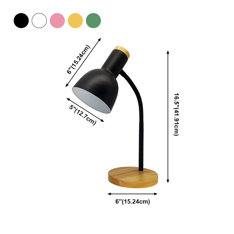 Modern Bell Shape Night Table Lamp Metal 1 Light Nightstand Lamp for Study