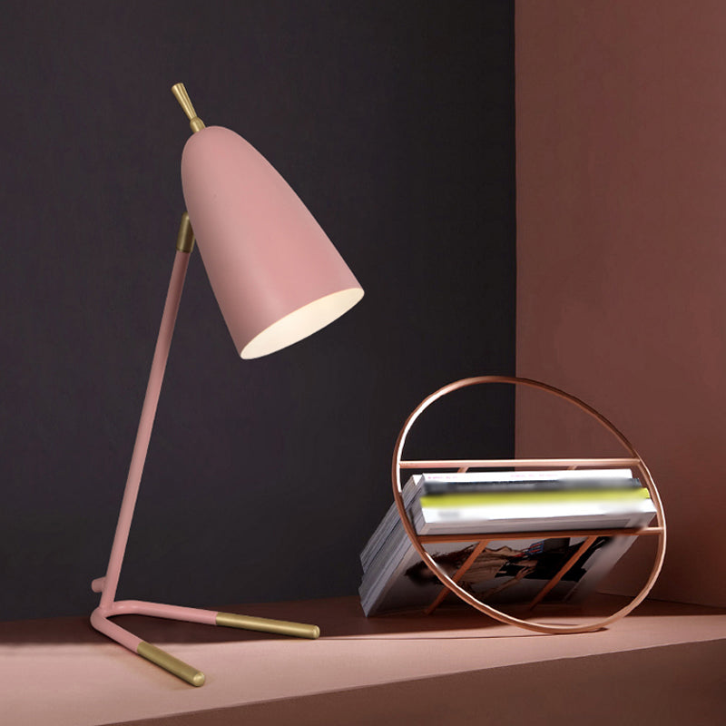 Modern Style Cone Night Table Lamp Metal 1 Light Nightstand Lamp