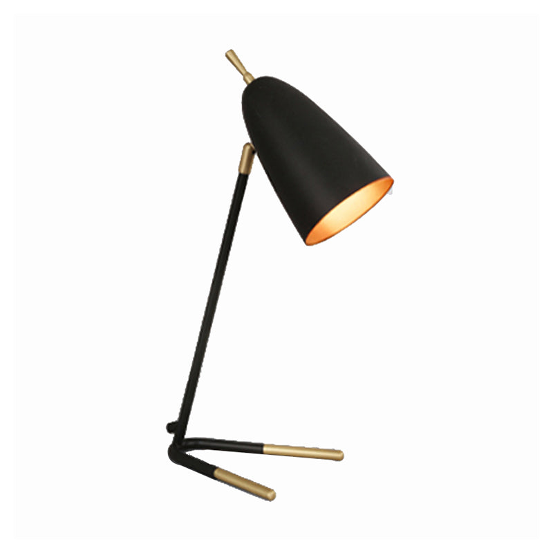 Modern Style Cone Night Table Lamp Metal 1 Light Nightstand Lamp