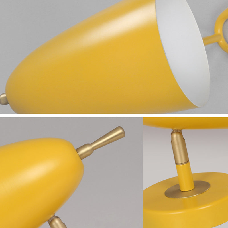 Modern Style Cone Night Table Lamp Metal 1 Light Nightstand Lamp