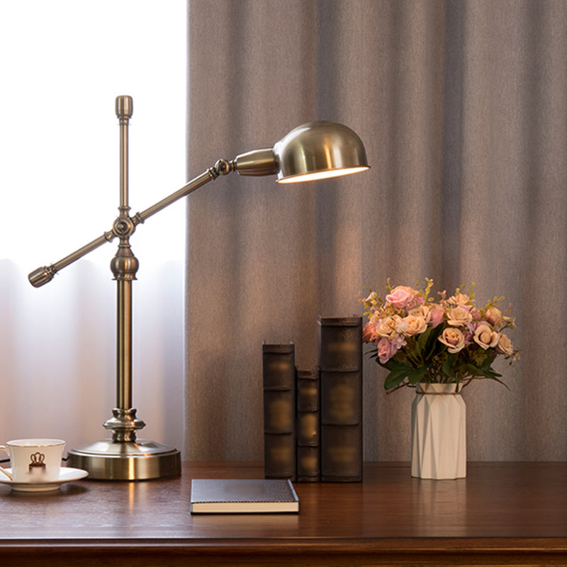 Dome 1 Light Nightstand Lamp Mid Century Metal Night Table Lamps