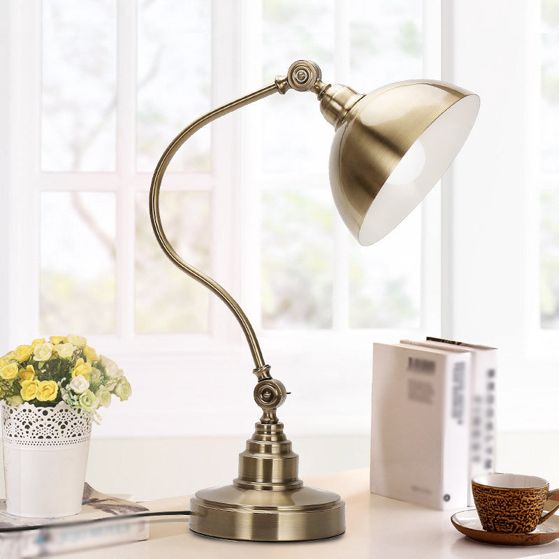 Dome 1 Light Table Lamp Mid Century Metal Night Table Lamps for Bedroom