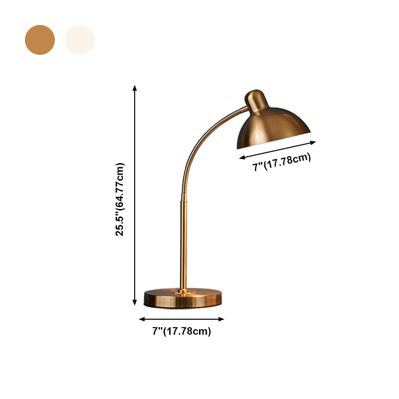 Dome 1 Light Table Lamp Mid Century Modern Metal Night Table Lamps for Study Room