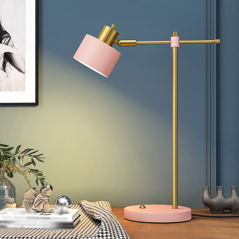 Lampade da comodino moderne in metallo con lampada da tavolo a 1 luce per camera da letto