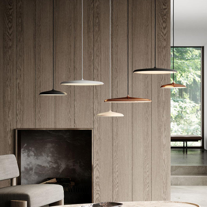 Electroplate Metal LED Hanging Lamp in Modern Style Acrylic Circular Pendant Light for Dining Room