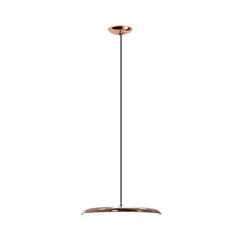 Elektroplate metalen LED -hangende lamp in moderne stijl acryl cirkelvormige hanglamp voor eetkamer