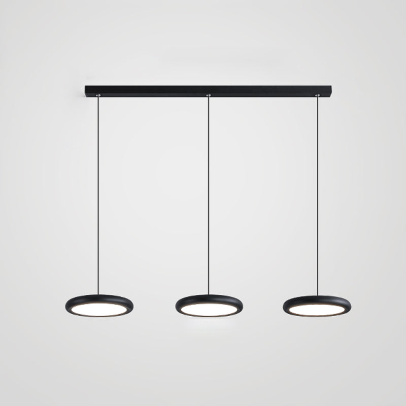 Modern Minimalist LED Pendant Light Frosted Aluminium Circular Hanging Lamp with Acrylic Shade