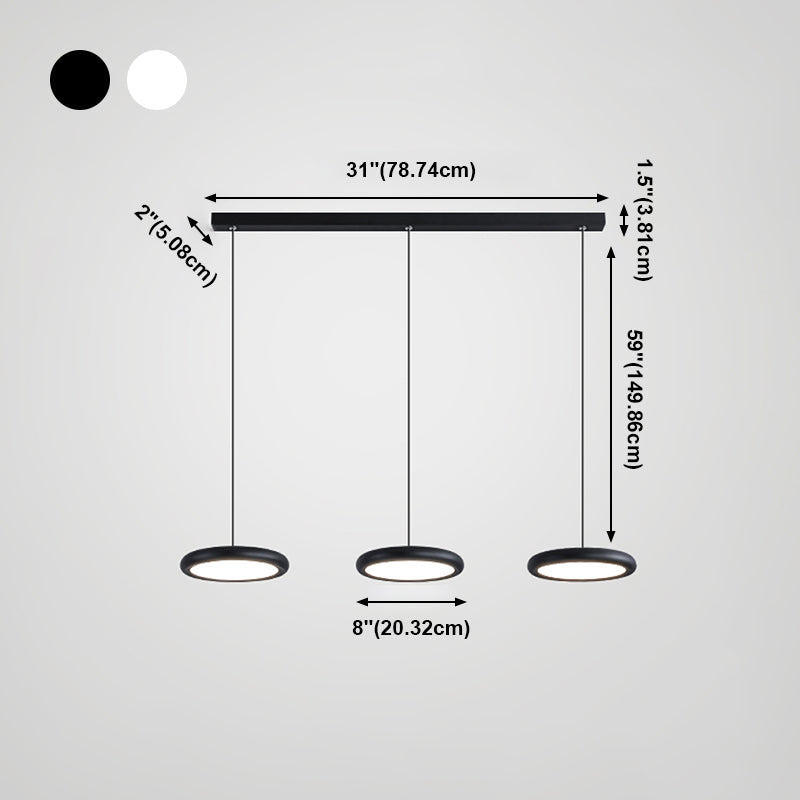 Modern Minimalist LED Pendant Light Frosted Aluminium Circular Hanging Lamp with Acrylic Shade