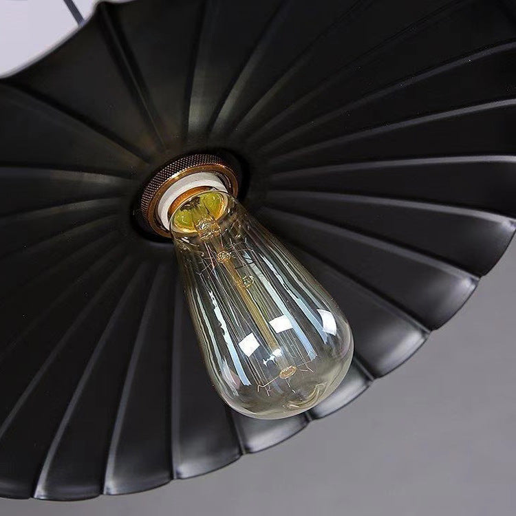 Classico industriale Classico a pendente singolo Light Ferro Smaloped Lampada sospesa in nero