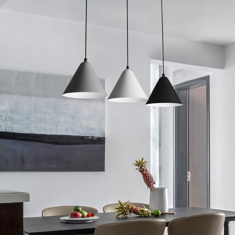 Moderne creatieve kegel hanger licht smeedijzeren macaron hangende lamp voor eetkamer