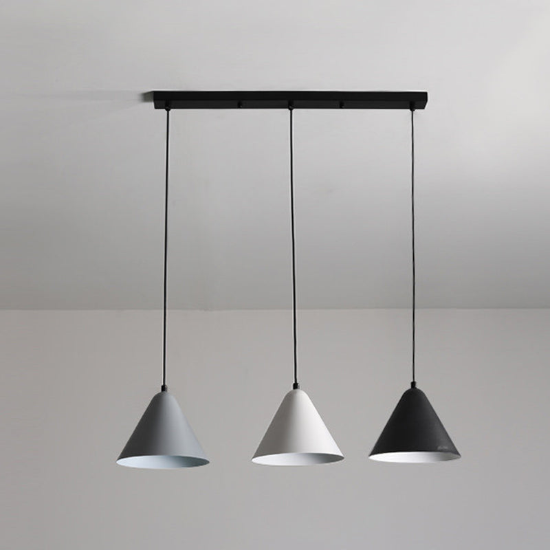 Moderne creatieve kegel hanger licht smeedijzeren macaron hangende lamp voor eetkamer