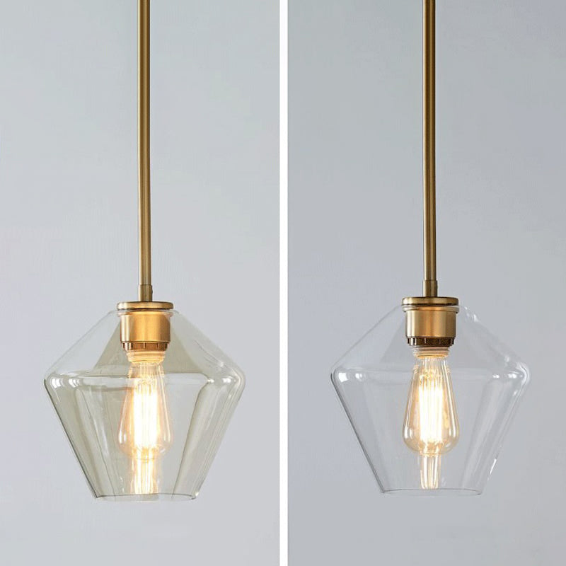 Lakte enkele hanglamp in moderne creatieve stijl glazen geometrische hanglamp