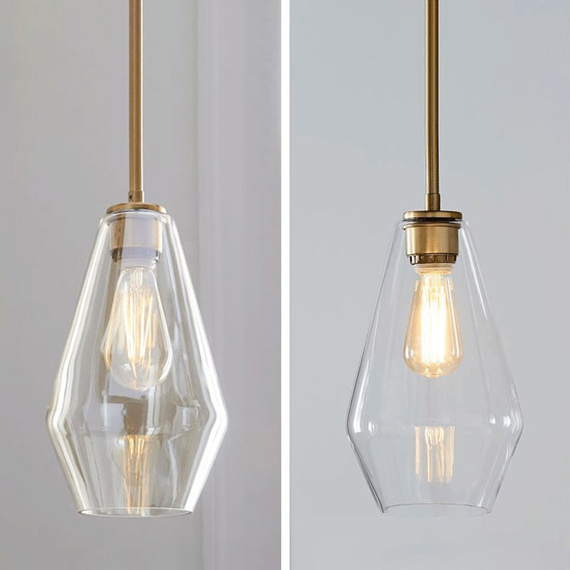 Lakte enkele hanglamp in moderne creatieve stijl glazen geometrische hanglamp