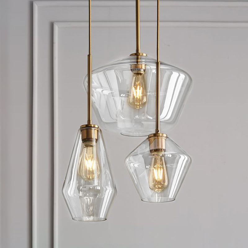 Lakte enkele hanglamp in moderne creatieve stijl glazen geometrische hanglamp