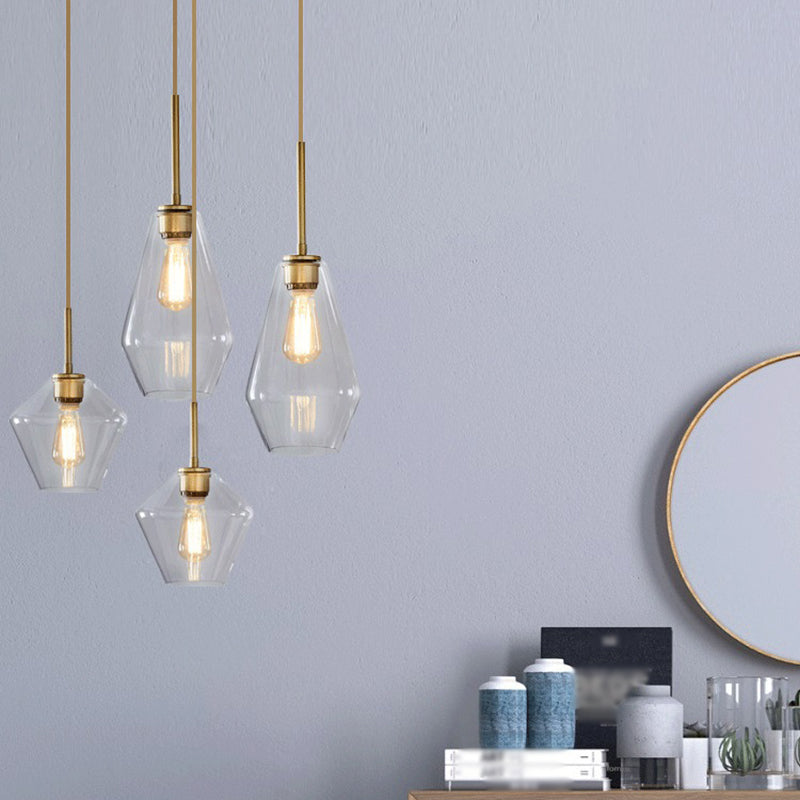 Lakte enkele hanglamp in moderne creatieve stijl glazen geometrische hanglamp