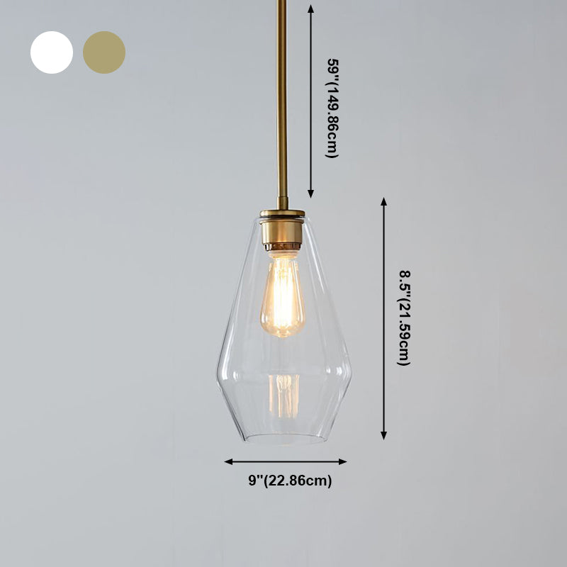 Lakte enkele hanglamp in moderne creatieve stijl glazen geometrische hanglamp