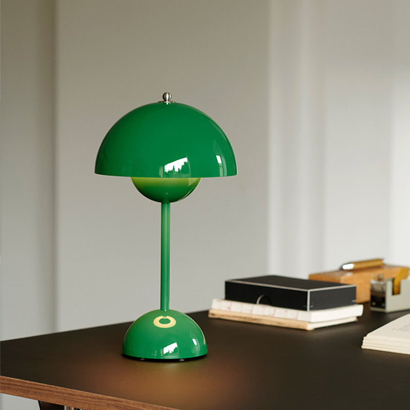 Modern Style Dome Night Table Lamp Metal One Light Nightstand Lamp
