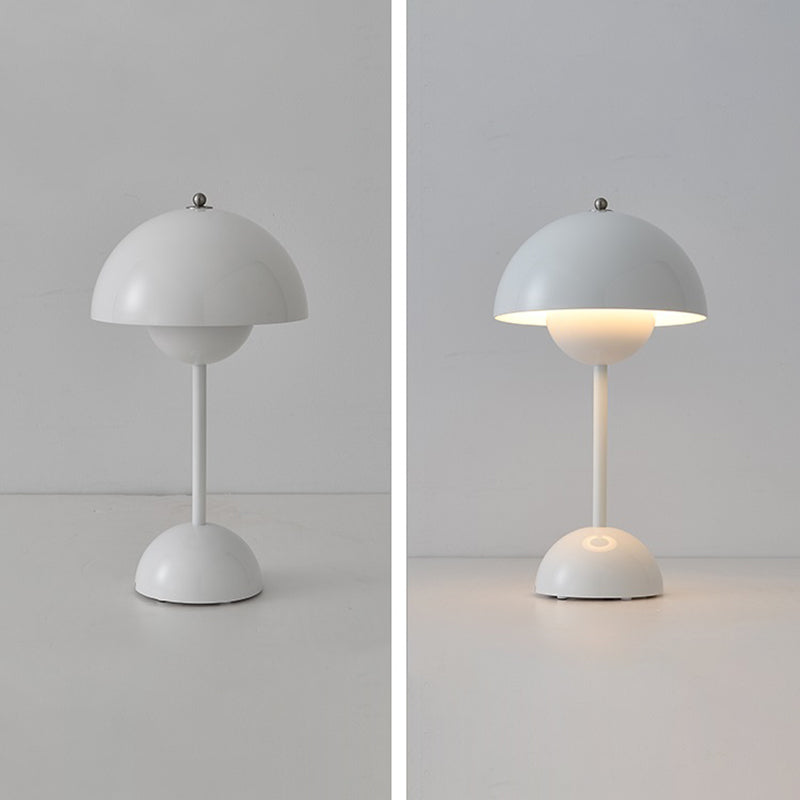 Modern Style Dome Night Table Lamp Metal One Light Nightstand Lamp