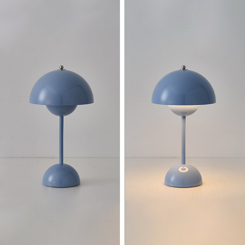 Modern Style Dome Night Table Lamp Metal One Light Nightstand Lamp