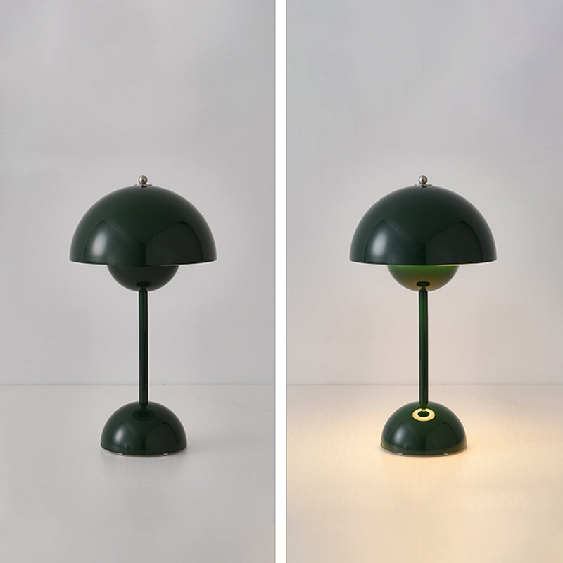 Modern Style Dome Night Table Lamp Metal One Light Nightstand Lamp