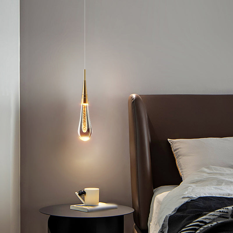 Aluminium LED hanglamp in moderne luxe stijl kristal traanhanglamp voor slaapkamer