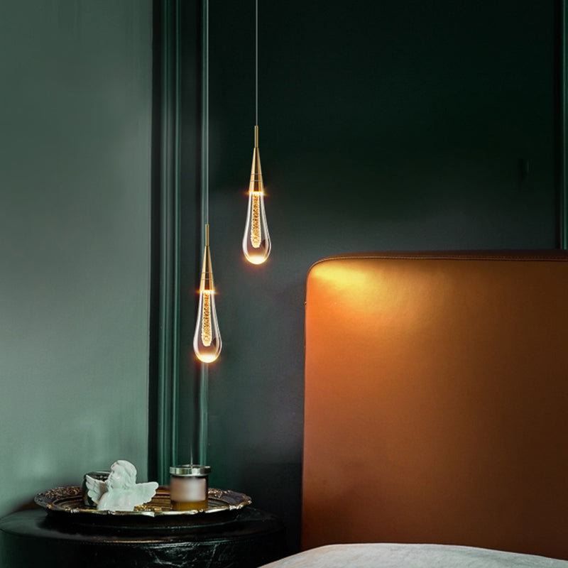 Aluminium LED hanglamp in moderne luxe stijl kristal traanhanglamp voor slaapkamer