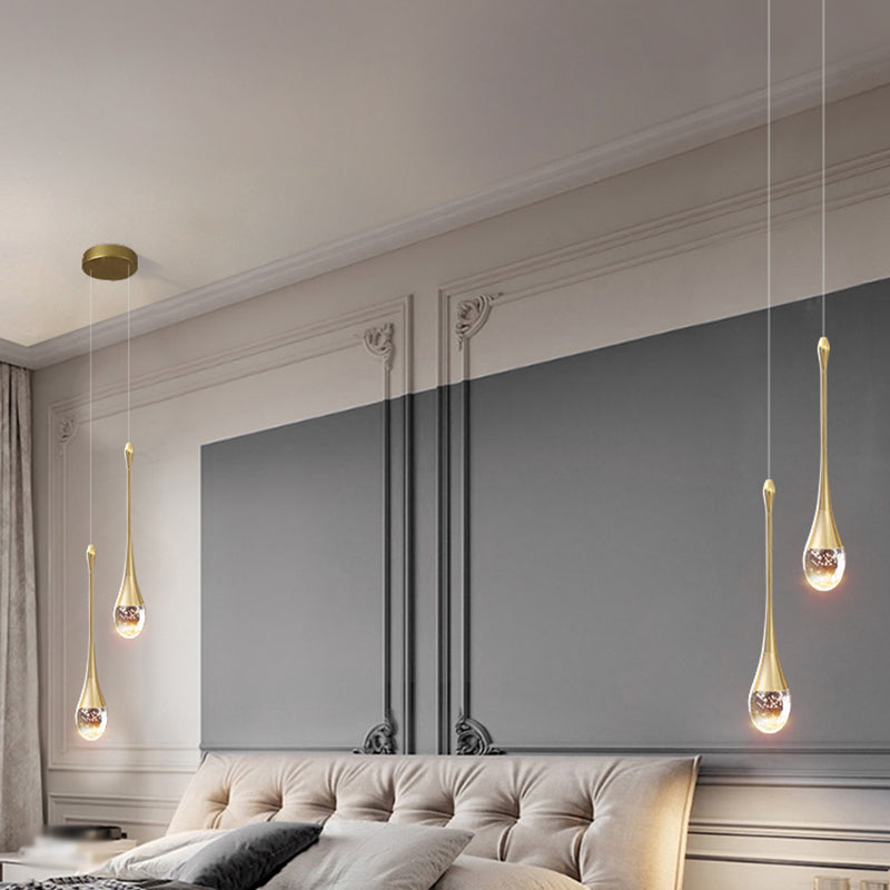Aluminium LED hanglamp in moderne luxe stijl kristal traanhanglamp voor slaapkamer