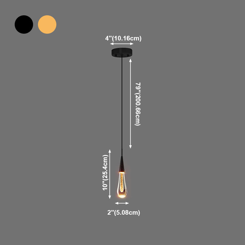 Aluminium LED hanglamp in moderne luxe stijl kristal traanhanglamp voor slaapkamer