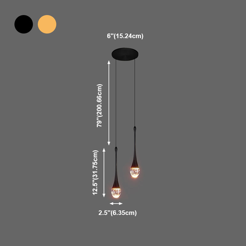 Aluminium LED hanglamp in moderne luxe stijl kristal traanhanglamp voor slaapkamer
